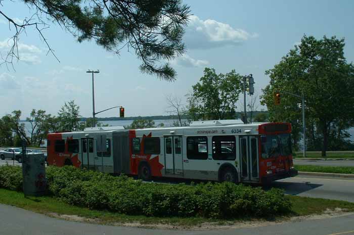 OC Transpo New Flyer D60LF articulated bus 6334 on the busway